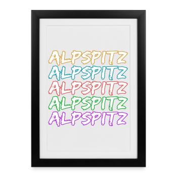 Alpspitz en alpinisme - Affiche encadrée (27 × 37 cm) - noir - Devant