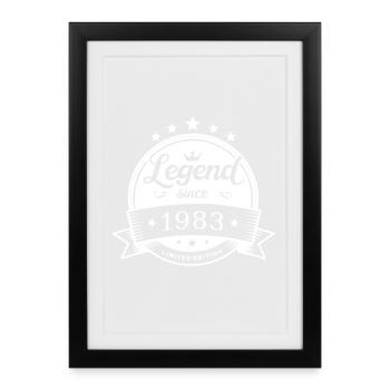 Légende depuis 1983 Emblème - Affiche encadrée (27 × 37 cm) - noir - Devant