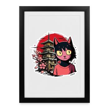 Cherry Kat and Pagoda Dream - Framed poster (27 × 37 cm) - black - Front