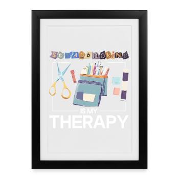 Le scrapbooking, c’est une thérapie - Affiche encadrée (27 × 37 cm) - noir - Devant