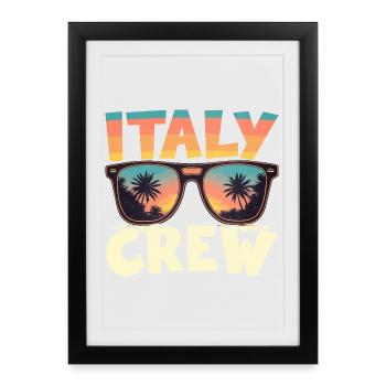 Italien Crew - Gerahmtes Poster (27 × 37 cm) - Schwarz - Vorne