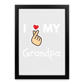 I Love My Grandpa Family Gift - Framed poster (27 × 37 cm) - black - Front
