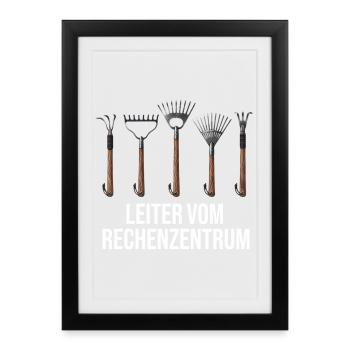 Leiter vom Rechenzentrum Gärtner Gärtnerin Garten - Gerahmtes Poster (27 × 37 cm) - Schwarz - Vorne