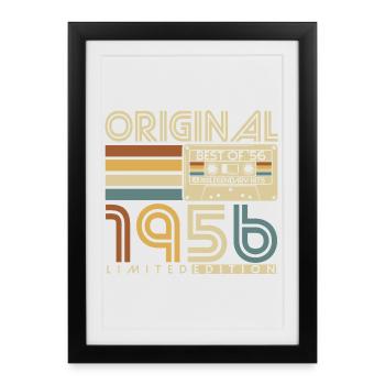 1956 Birthday Retro Vintage Vintage Gift - Framed poster (27 × 37 cm) - black - Front