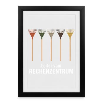 Leiter vom Rechenzentrum Gartenoutfit Gartenarbeit - Gerahmtes Poster (27 × 37 cm) - Schwarz - Vorne