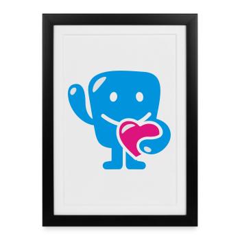 monstre avec le coeur - monstre avec le coeur - Affiche encadrée (27 × 37 cm) - noir - Devant