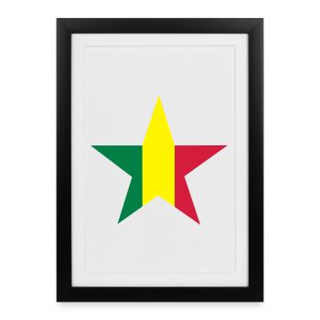 Étoile rasta - Affiche encadrée (27 × 37 cm) - noir - Devant