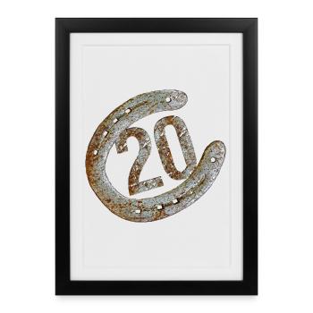 Fer à cheval - 20 ans - Affiche encadrée (27 × 37 cm) - noir - Devant