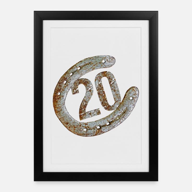 Fer à cheval - 20 ans - Affiche encadrée (27 × 37 cm) - noir