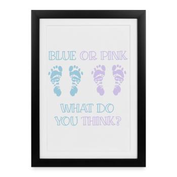 gender reveal party - Affiche encadrée (27 × 37 cm) - noir - Devant