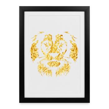 Lion d'or - Affiche encadrée (27 × 37 cm) - noir - Devant