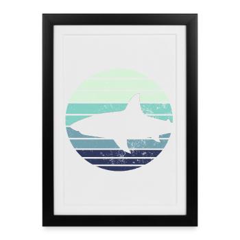 Shark shark - Framed poster (27 × 37 cm) - black - Front