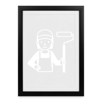 Malerin Anstreicherin Lackiererin - Gerahmtes Poster (27 × 37 cm) - Schwarz - Vorne
