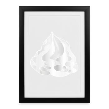 snow-white delicious cream hood for garnissing - Framed poster (27 × 37 cm) - black - Front