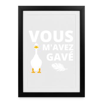 canard, foie gras, sud ouest - Affiche encadrée (27 × 37 cm) - noir - Devant