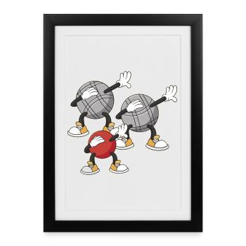 Dabbing Boulekugeln für Bouler boulen Boulesport - Framed poster (27 × 37 cm) - black - Front