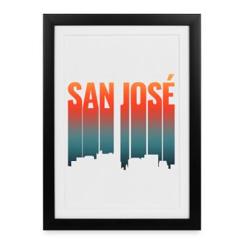 San Jose USA - Framed poster (27 × 37 cm) - black - Front