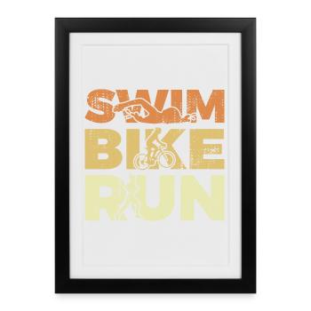 Triathlon Girls - Framed poster (27 × 37 cm) - black - Front