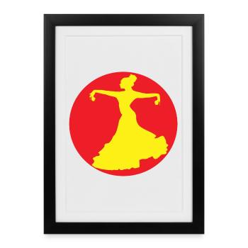 Danseuse de flamenco d’Andalousie - Affiche encadrée (27 × 37 cm) - noir - Devant