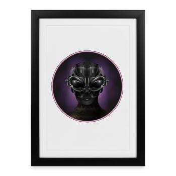 Portrait fantasmé d’un être extraterrestre - Affiche encadrée (27 × 37 cm) - noir - Devant