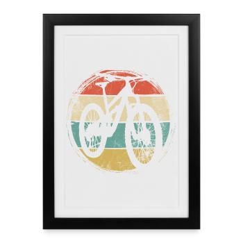 Rayures Décisif Rétro Cycle - Affiche encadrée (27 × 37 cm) - noir - Devant
