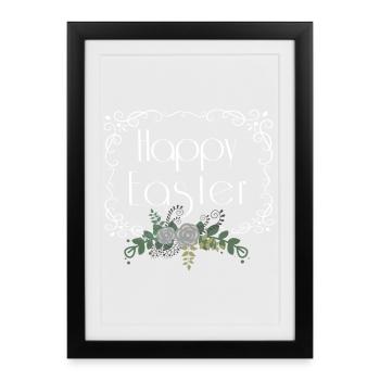 Happy Easter - Framed poster (27 × 37 cm) - black - Front