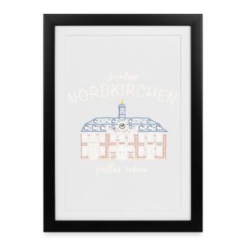 Schloss Nordkirchen, Kapelle, zeitlos schön - Gerahmtes Poster (27 × 37 cm) - Schwarz - Vorne