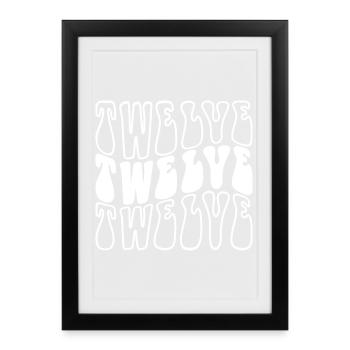 Douze 12e anniversaire Enfants Garçons Filles 12 ans - Affiche encadrée (27 × 37 cm) - noir - Devant