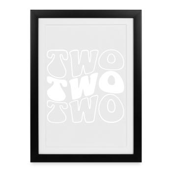 Zwei Kinder zum 2. Geburtstag Jungen Mädchen 2 Jahre alt - Gerahmtes Poster (27 × 37 cm) - Schwarz - Vorne