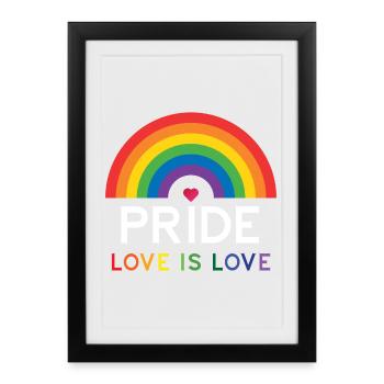 Fierté - L’amour est l’amour. - Affiche encadrée (27 × 37 cm) - noir - Devant