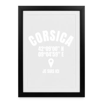 Corse, Corsica, Corse humour - Affiche encadrée (27 × 37 cm) - noir - Devant