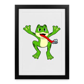 Mouche grenouille - Affiche encadrée (27 × 37 cm) - noir - Devant