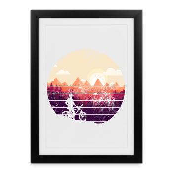 Sunset Ridge Bike Silhouette - Framed poster (27 × 37 cm) - black - Front