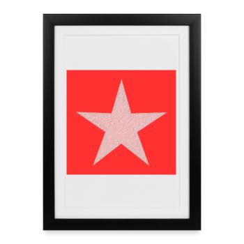 ETOILE. ETOILES. STAR. FÊTE. ANNIVERSAIRE. NOËL - Affiche encadrée (27 × 37 cm) - noir - Devant