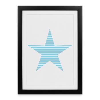 ETOILE. ETOILES. STAR. FÊTE. ANNIVERSAIRE. NOËL - Affiche encadrée (27 × 37 cm) - noir - Devant