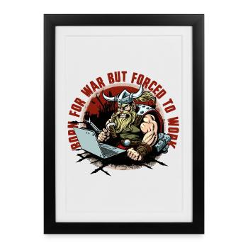 Viking admin with lettering - Framed poster (27 × 37 cm) - black - Front