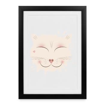 Spot pour chat pour tous les amoureux des chats lors de la Journée du chat - Affiche encadrée (27 × 37 cm) - noir - Devant