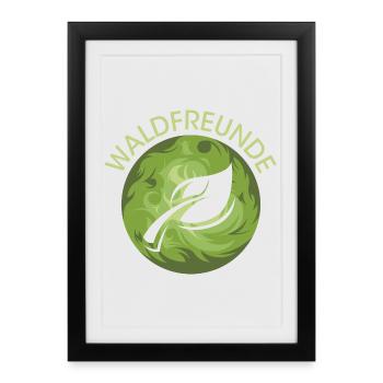 Forest Friends Leaf Nature Nature Nature Forest Protection - Affiche encadrée (27 × 37 cm) - noir - Devant