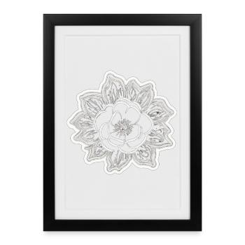 The beauty and charm of a monochromatic flower - Framed poster (27 × 37 cm) - black - Front
