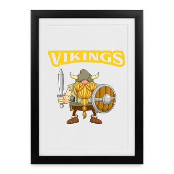 Vikings, Gnome, Explorer - Framed poster (27 × 37 cm) - black - Front