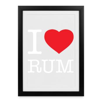 J’ADORE LE RHUM - Affiche encadrée (27 × 37 cm) - noir - Devant