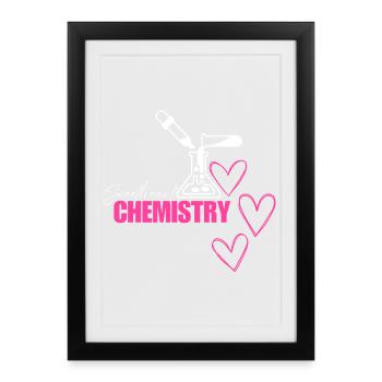 Chérie Chimie Cœurs - Affiche encadrée (27 × 37 cm) - noir - Devant