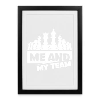 chess comic chess pieces team csrtoon icon - Framed poster (27 × 37 cm) - black - Front