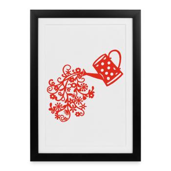 The return of spring (red) - Framed poster (27 × 37 cm) - black - Front