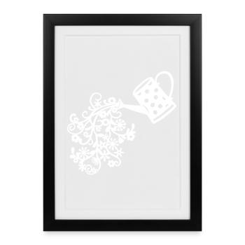 Le retour du printemps (blanc) - Affiche encadrée (27 × 37 cm) - noir - Devant