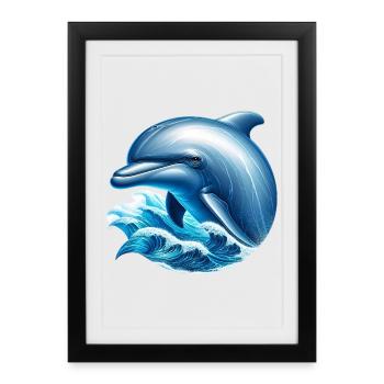 Dolphin - Framed poster (27 × 37 cm) - black - Front