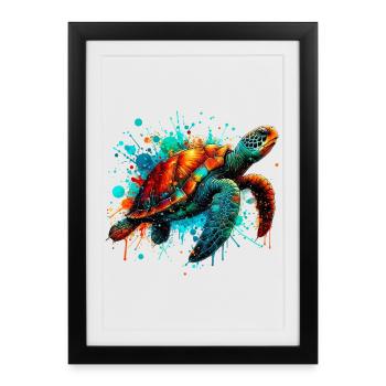 Turtle - Framed poster (27 × 37 cm) - black - Front