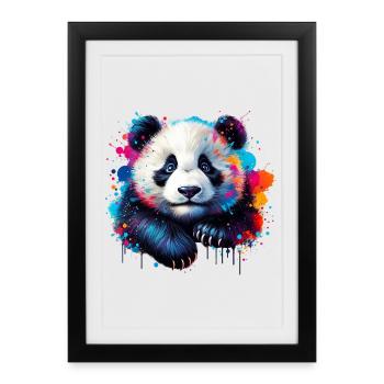 Panda - Affiche encadrée (27 × 37 cm) - noir - Devant