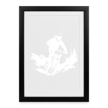 Mountainbiker - Gerahmtes Poster (27 × 37 cm) - Schwarz - Vorne