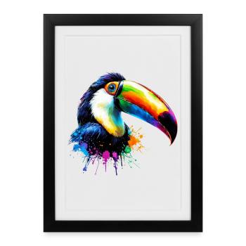 Toucan - Affiche encadrée (27 × 37 cm) - noir - Devant